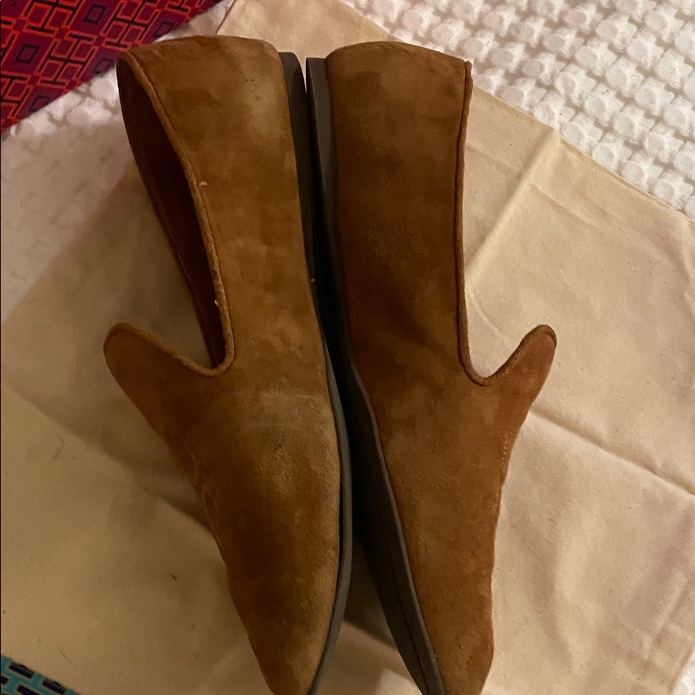 Tory Burch Brown Suede Loafers smoking slipper 9.5 rhum 200 - Picture 12 of 14